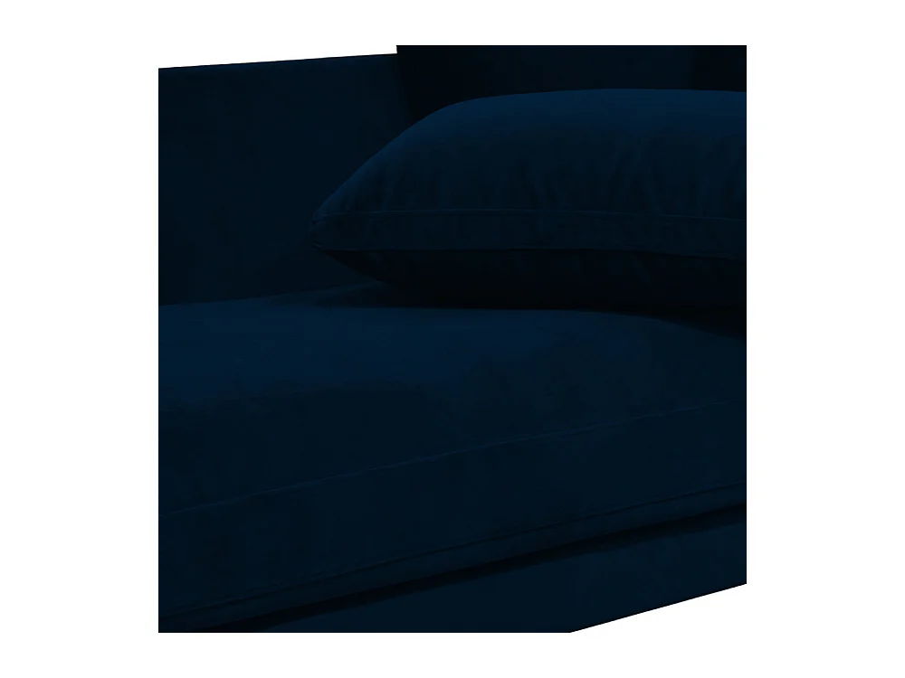 Villabon - Canapé 3 places en velours pieds tournés - Bleu marine