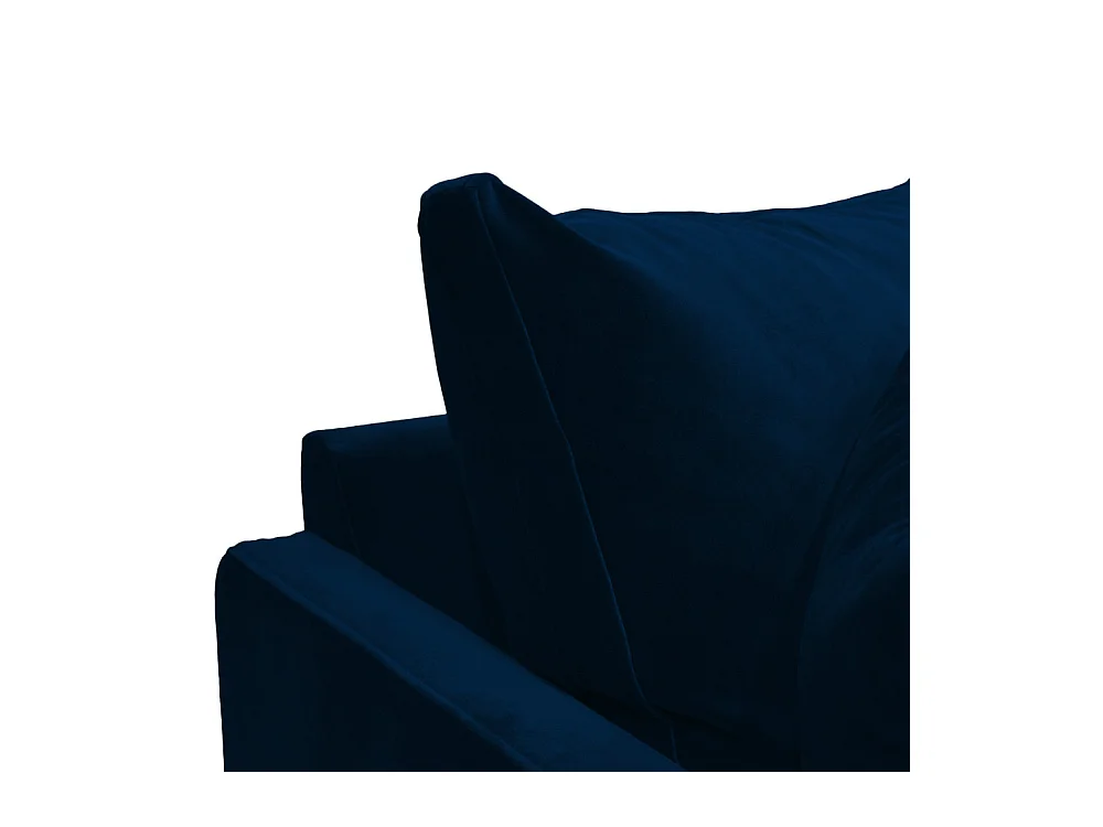 Villabon - Canapé 3 places en velours pieds tournés - Bleu marine