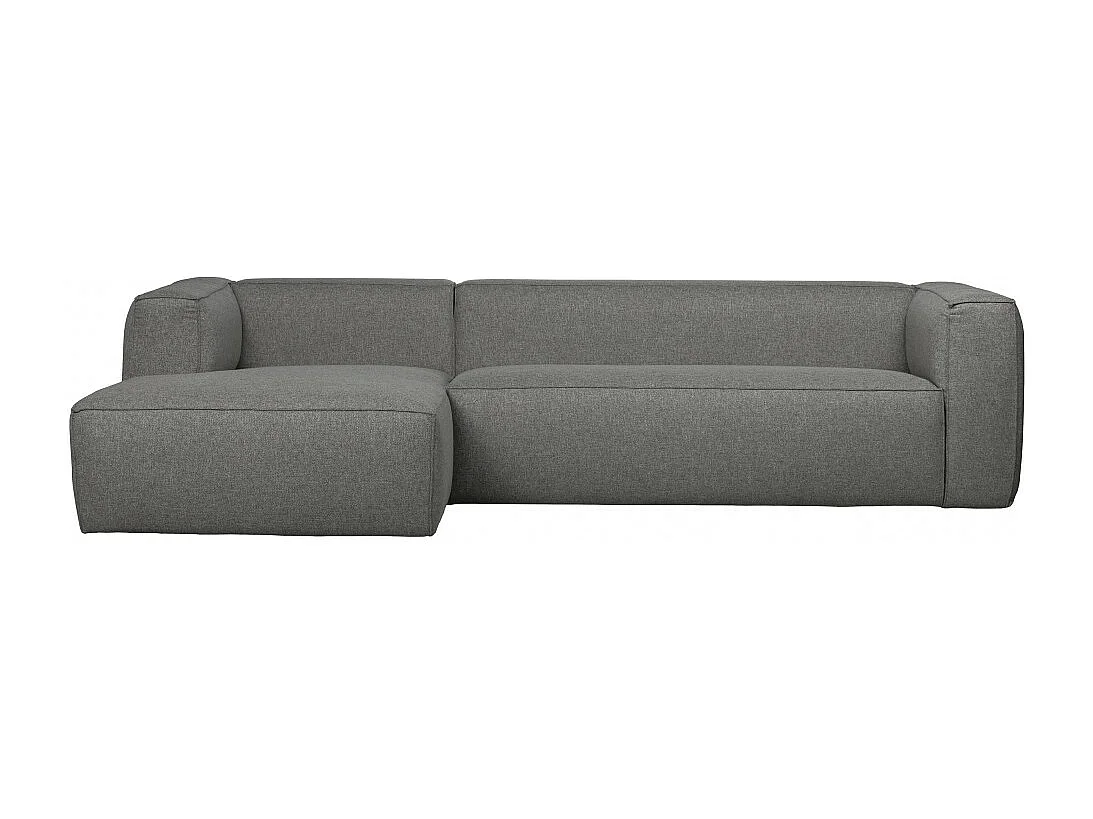Bean - Canapé d'angle gauche 4 places en tissu style monobloc - Gris