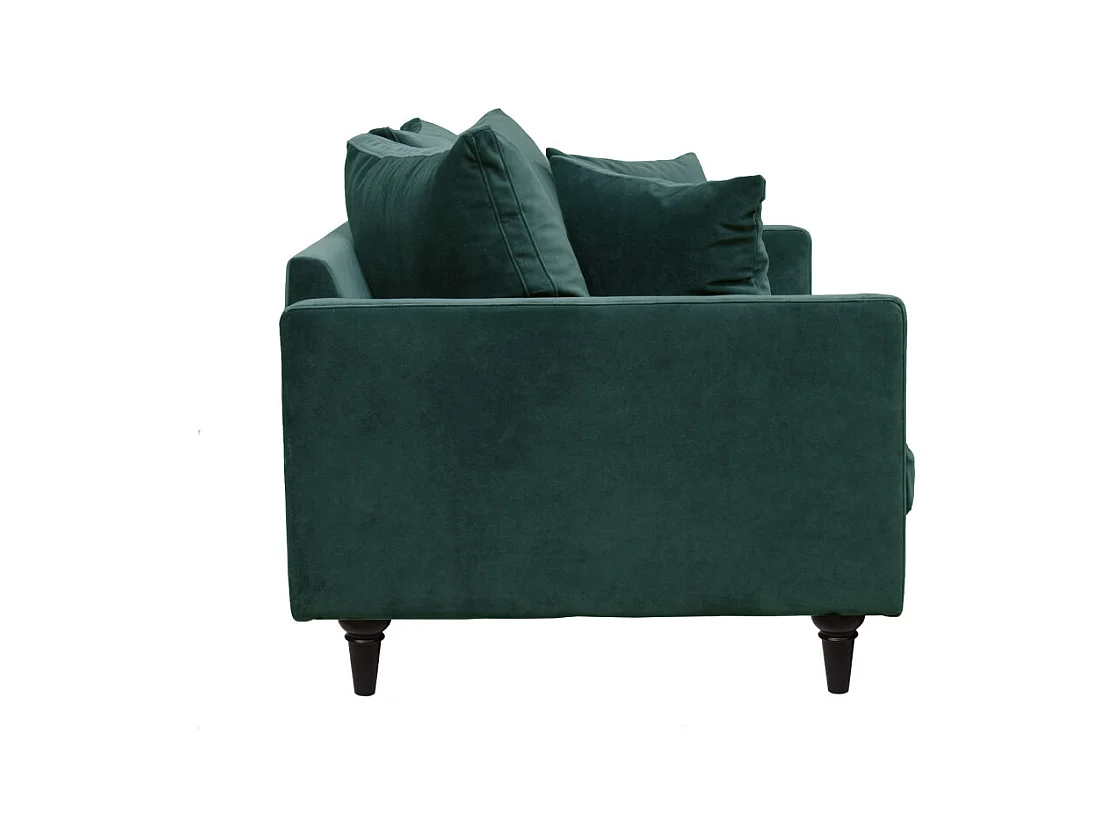 Villabon - Canapé 3 places en velours pieds tournés - vert eucalyptus