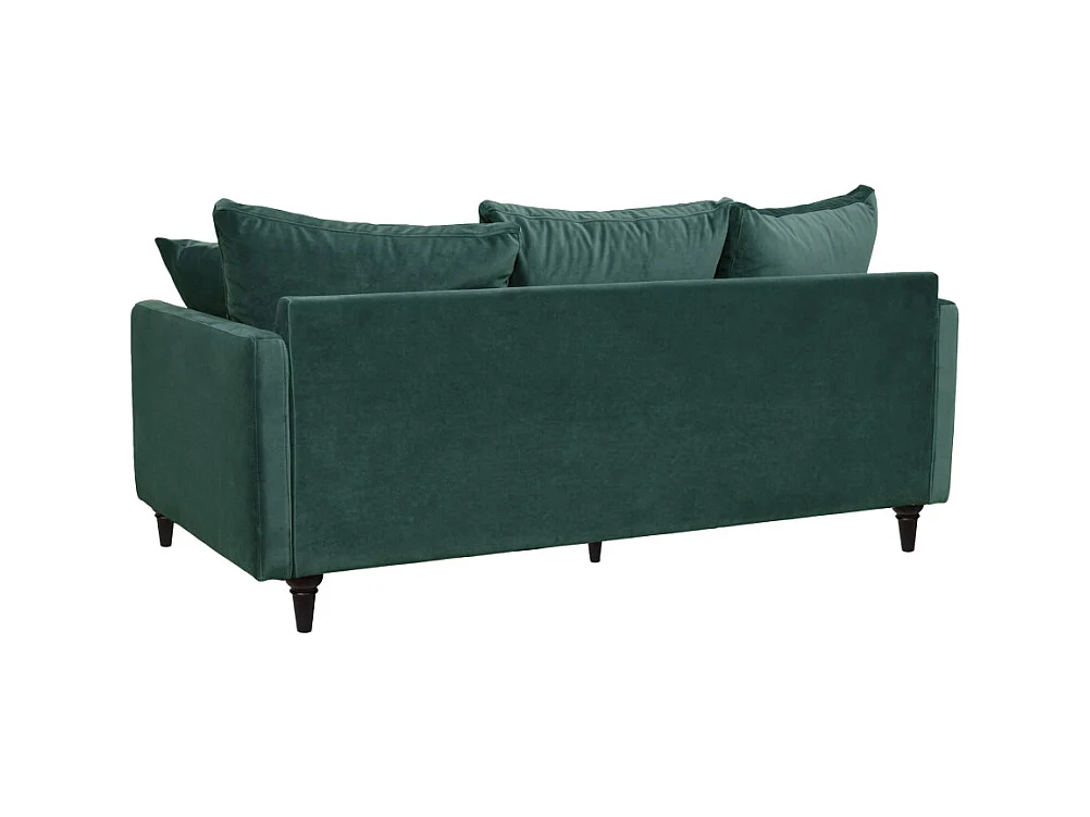 Villabon - Canapé 3 places en velours pieds tournés - vert eucalyptus