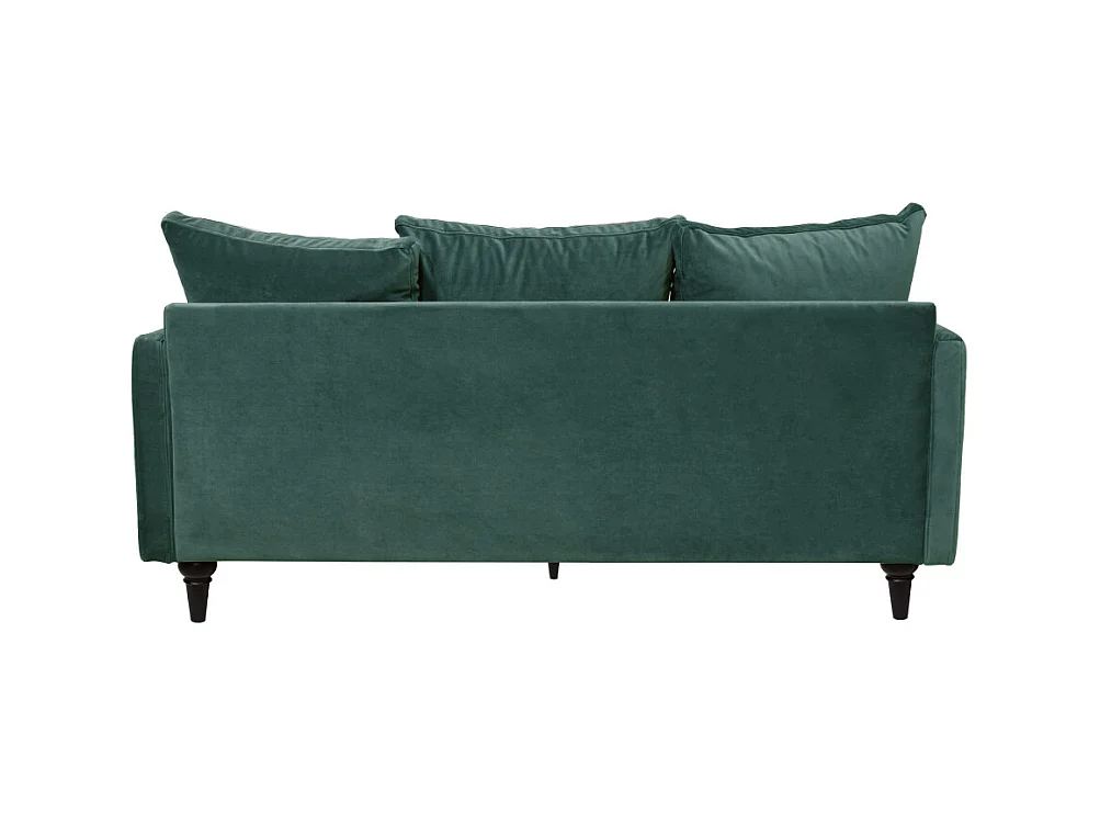 Villabon - Canapé 3 places en velours pieds tournés - vert eucalyptus