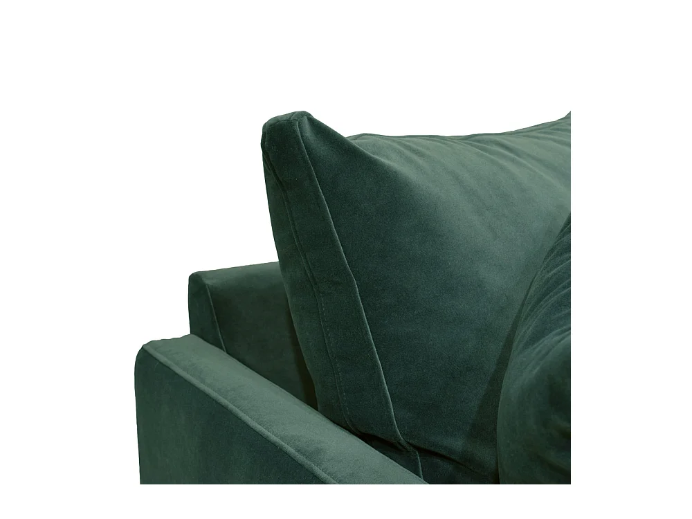 Villabon - Canapé 3 places en velours pieds tournés - vert eucalyptus