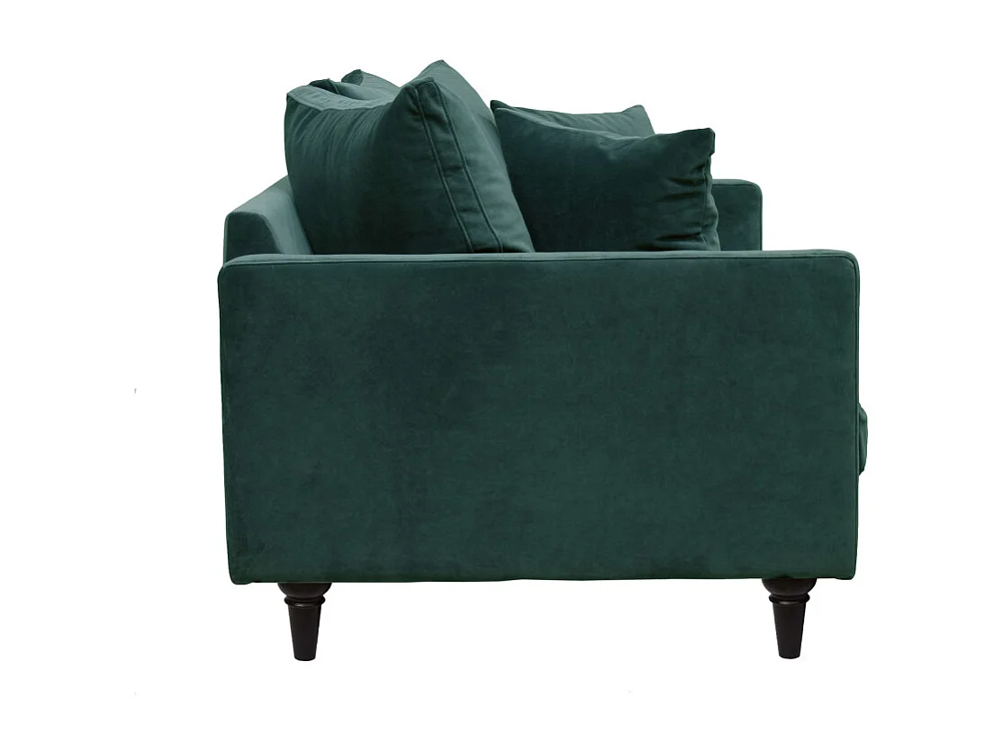 Villabon - Canapé 3 places en velours pieds tournés - vert eucalyptus