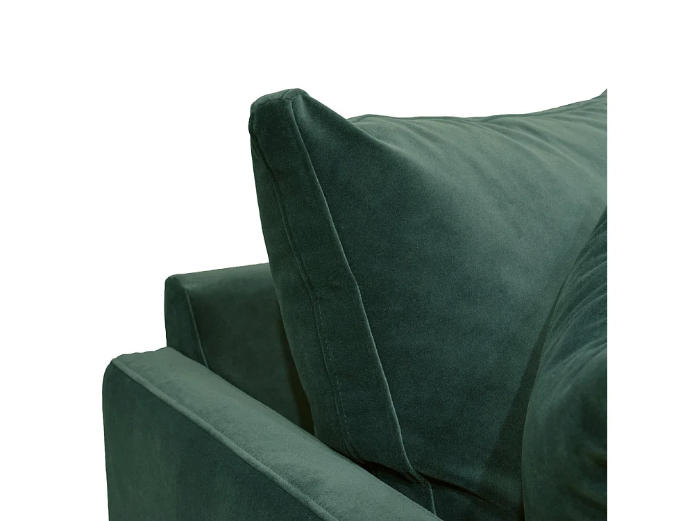 Villabon - Canapé 3 places en velours pieds tournés - vert eucalyptus