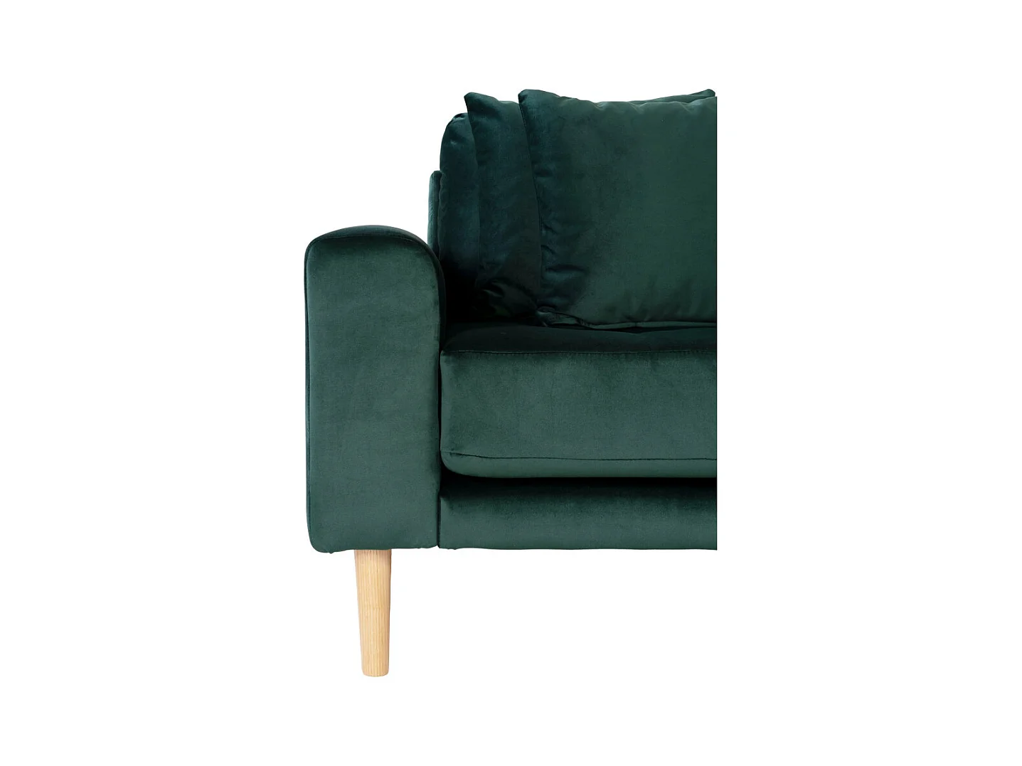 Lido - Canapé d'angle droit en velours L290cm : Couleur - Vert forêt