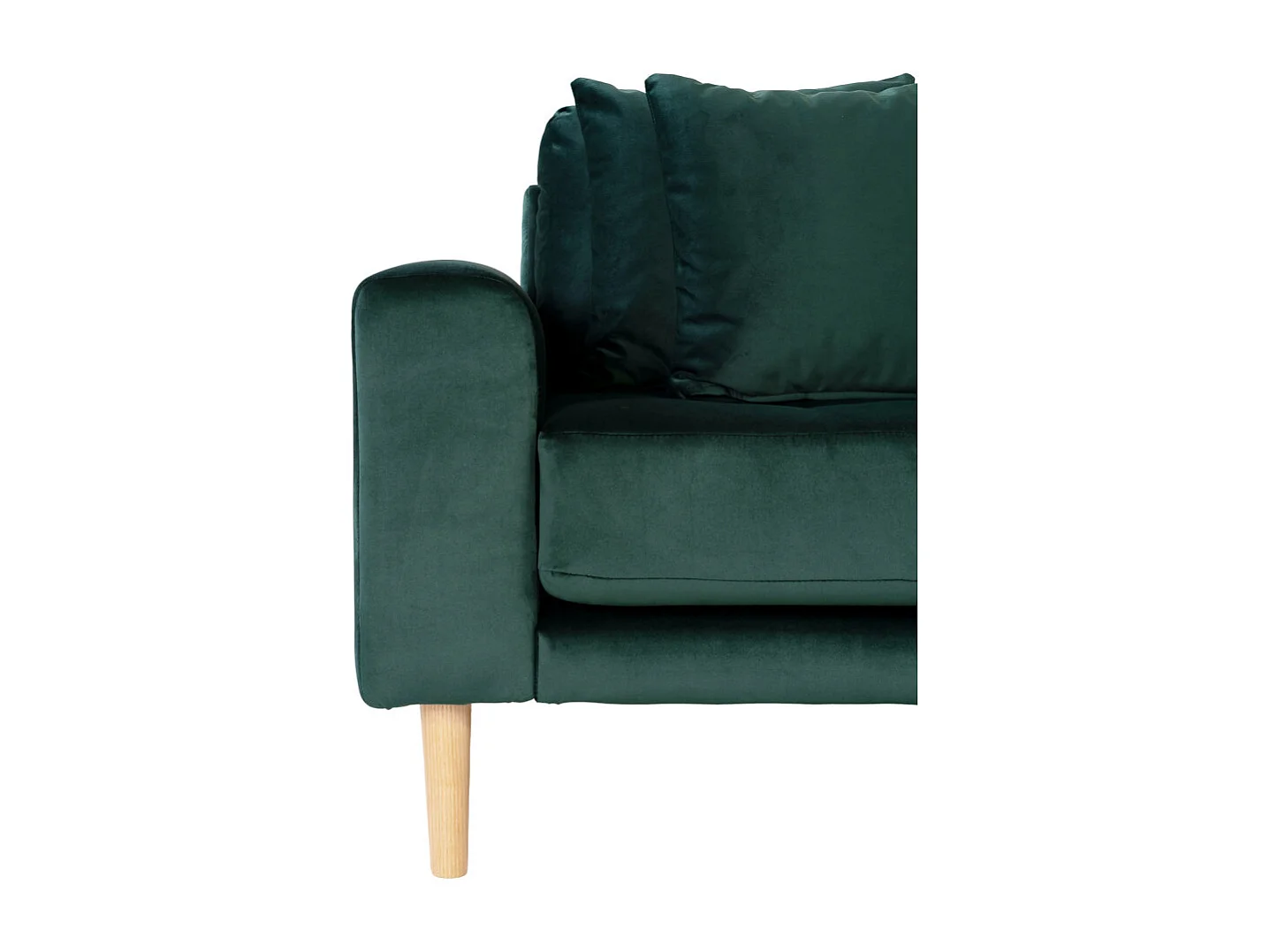 Lido - Canapé d'angle droit en velours L290cm : Couleur - Vert forêt