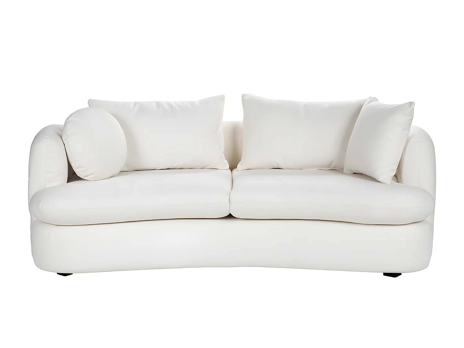 Lindos - Canapé 3 places en tissu bouclette : Couleur - Ecru