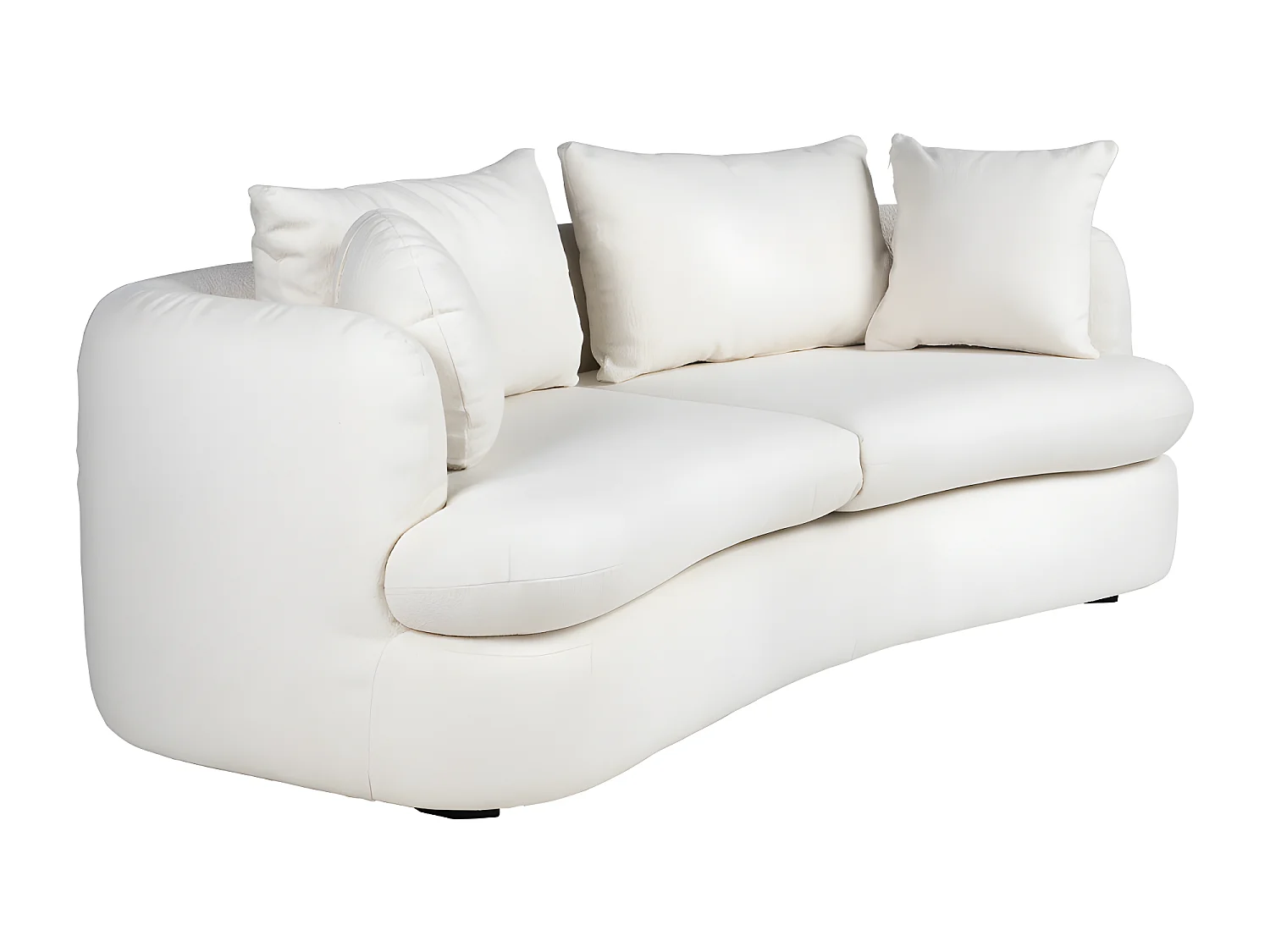 Lindos - Canapé 3 places en tissu bouclette : Couleur - Ecru