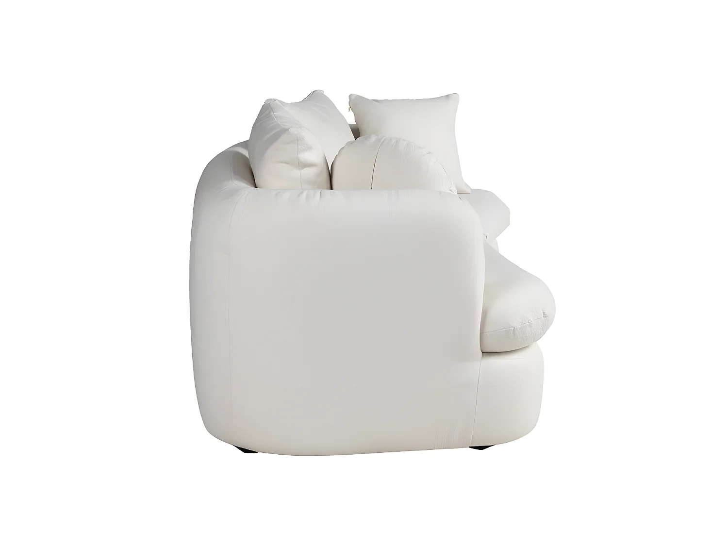 Lindos - Canapé 3 places en tissu bouclette : Couleur - Ecru