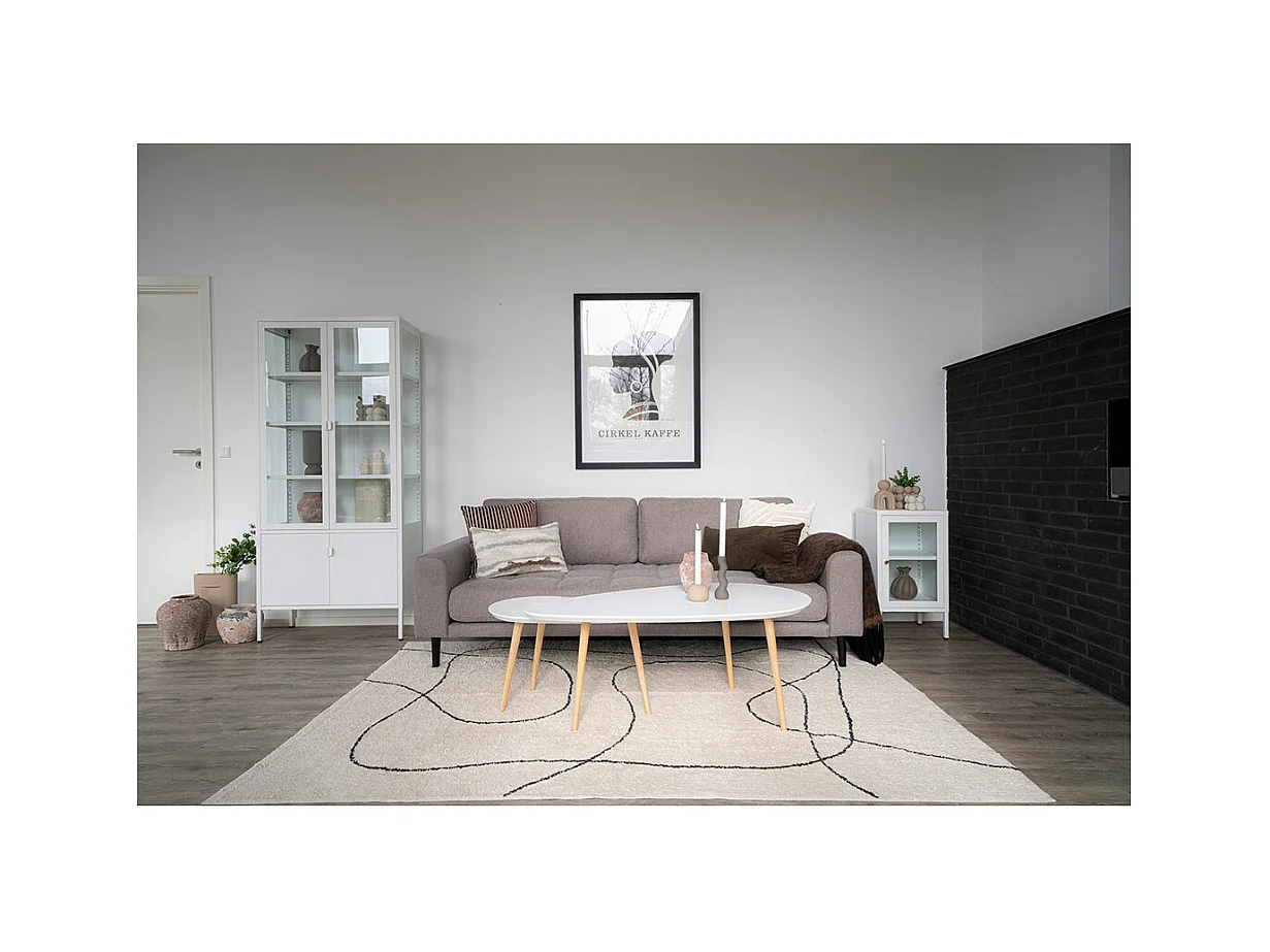 Lido - Canapé 3 places en velours L210 - Couleur - Gris