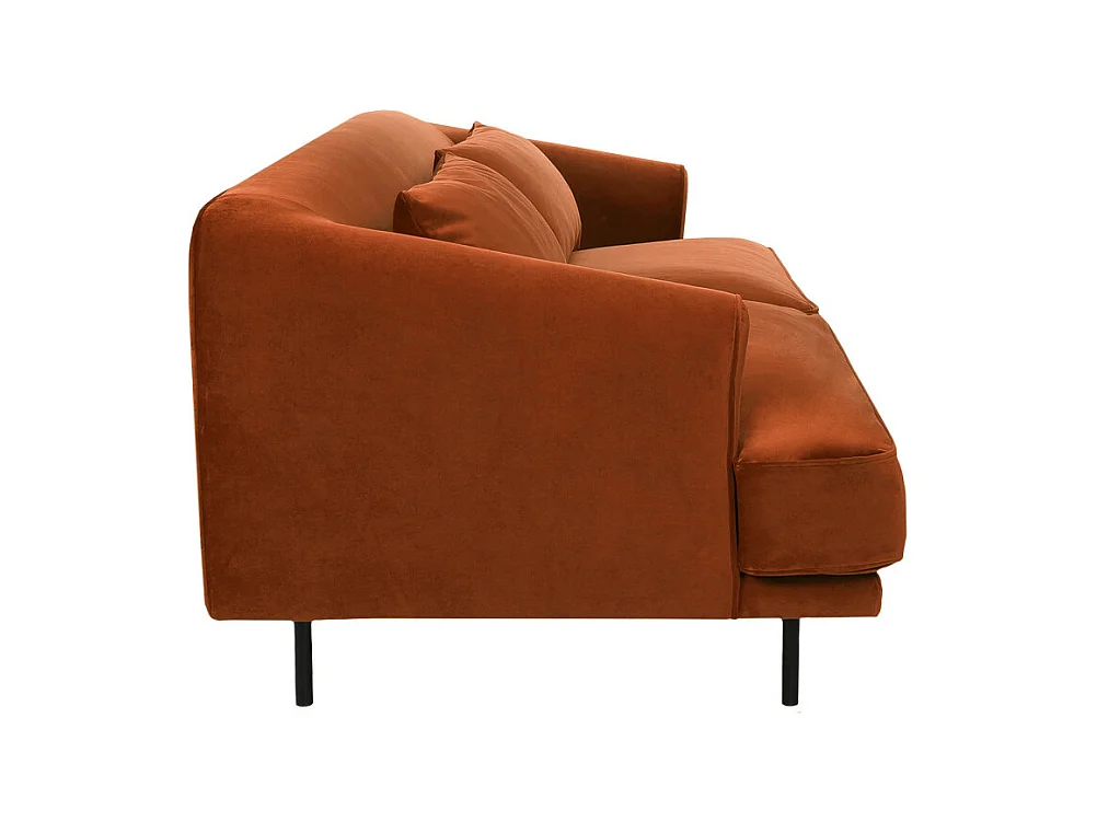 Winsen - Canapé 4 places en velours pieds droits en métal - Rouille