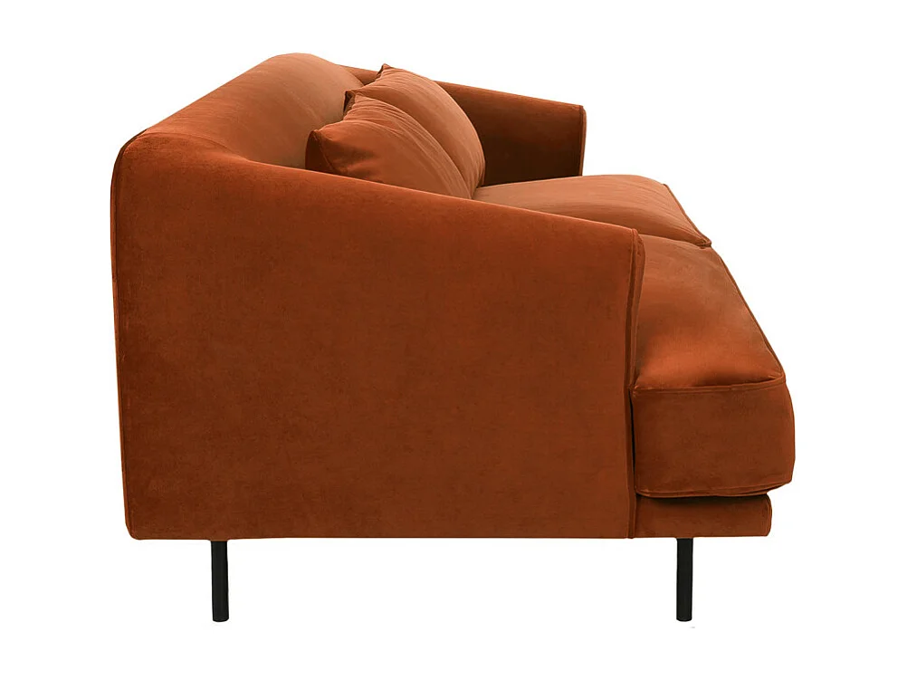 Winsen - Canapé 4 places en velours pieds droits en métal - Rouille