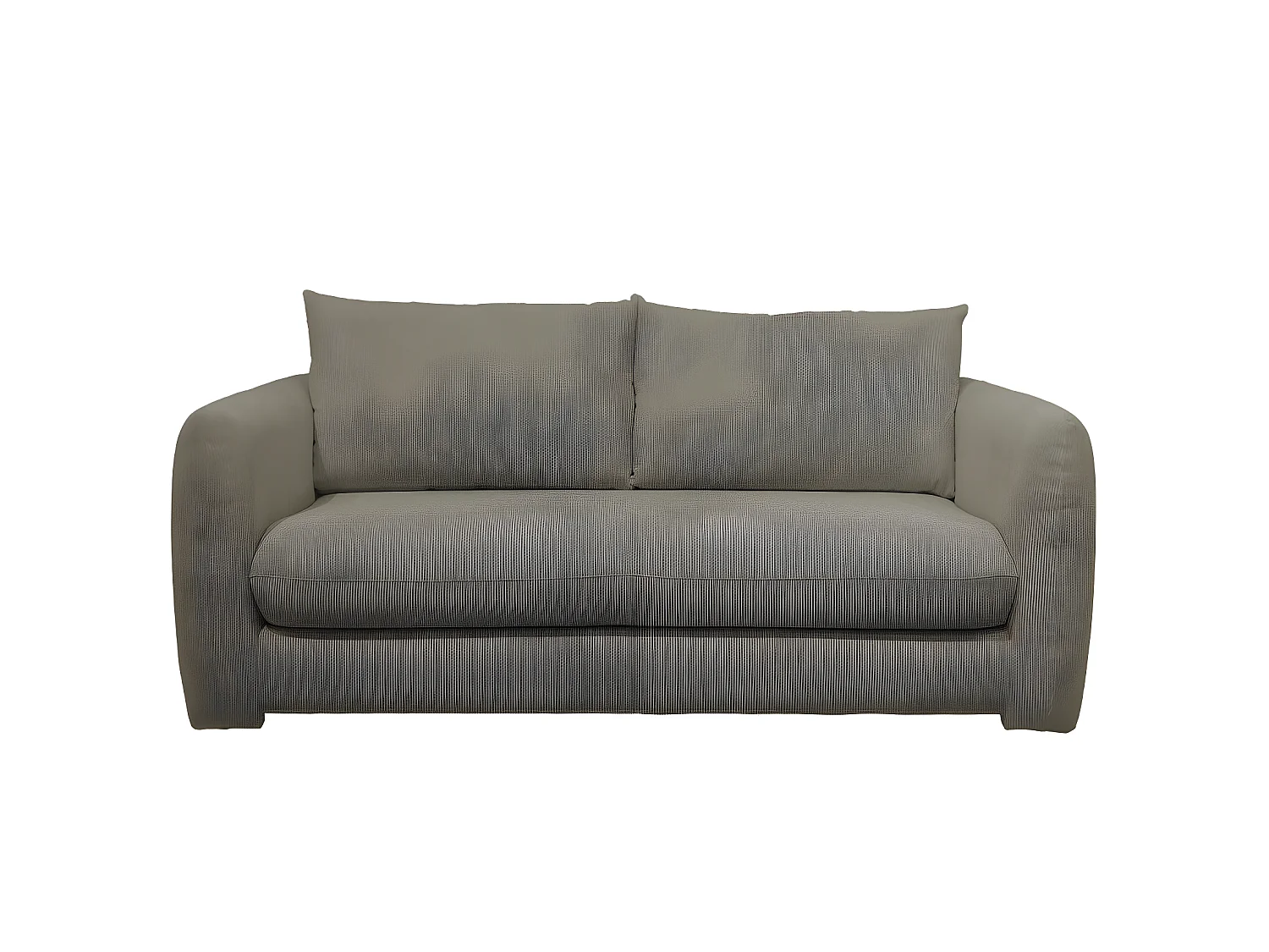 Wiame - Canapé 2,5 places en velours côtelé : Couleur - Vert kaki