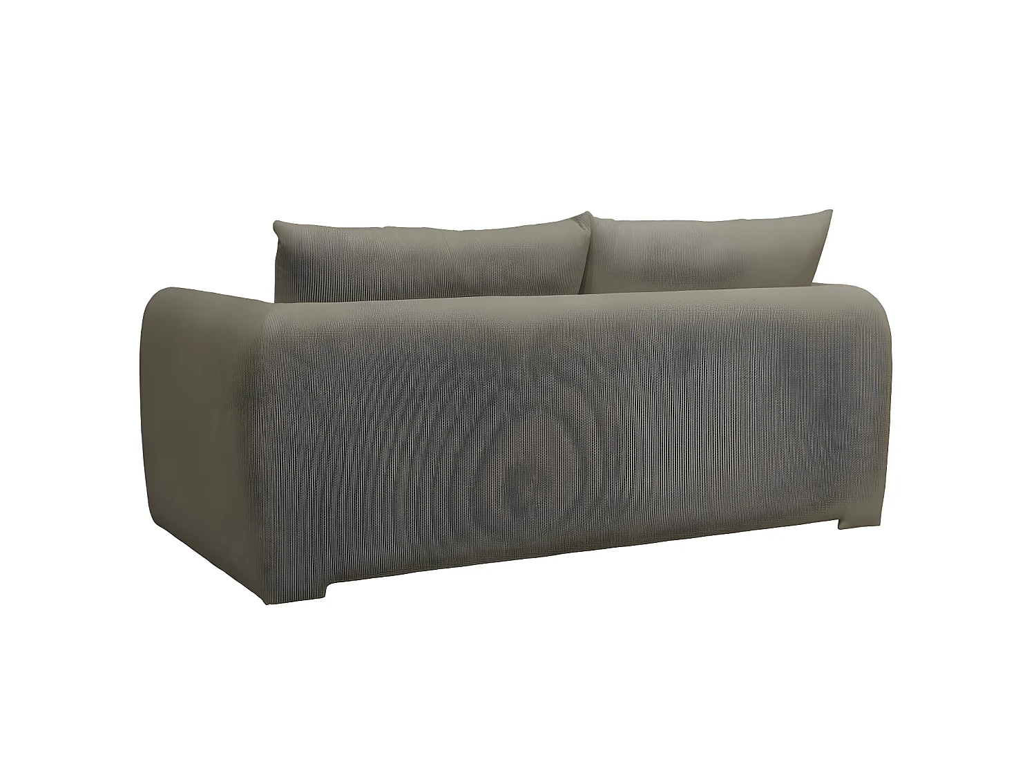Wiame - Canapé 2,5 places en velours côtelé : Couleur - Vert kaki