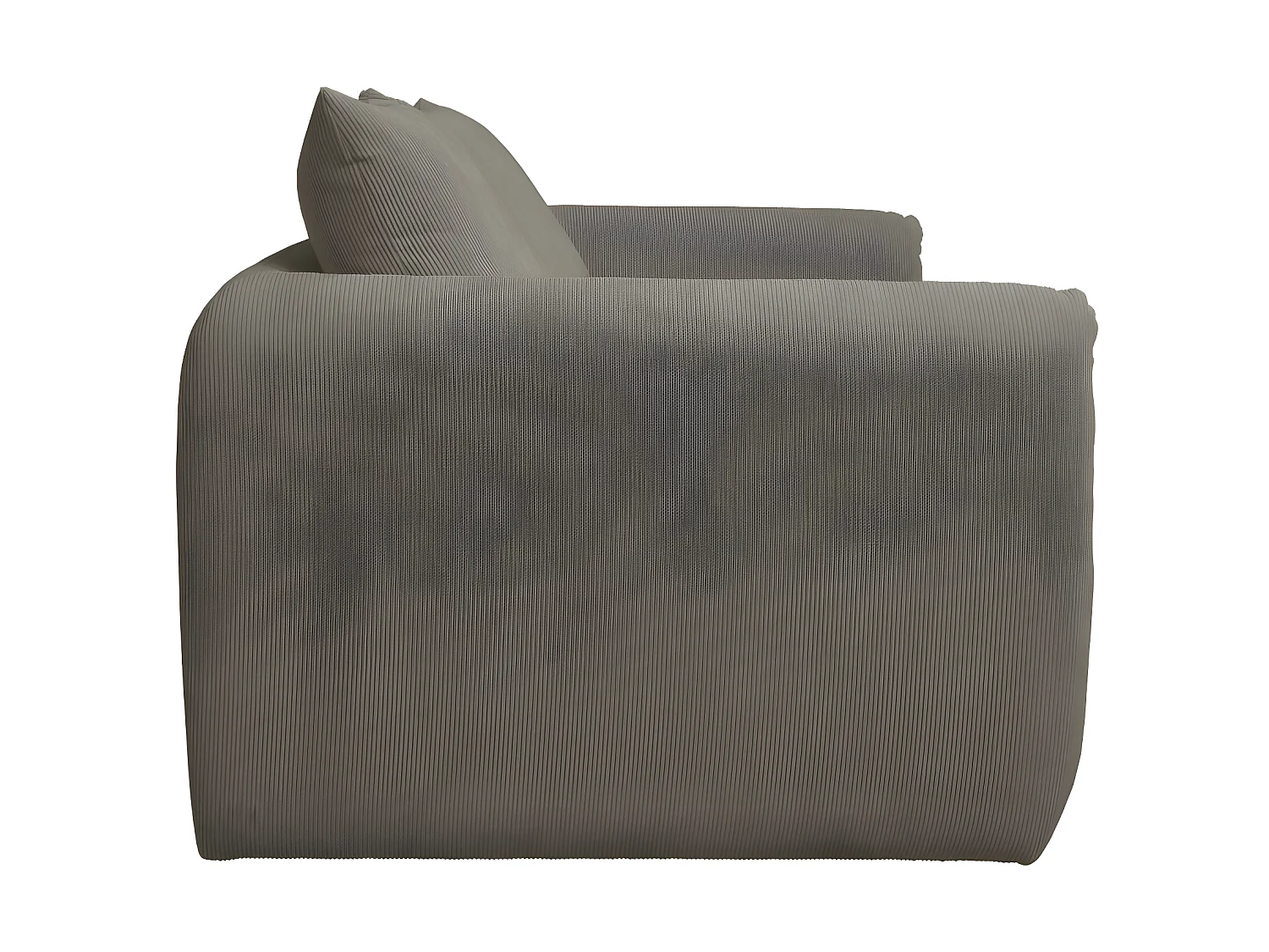 Wiame - Canapé 2,5 places en velours côtelé : Couleur - Vert kaki