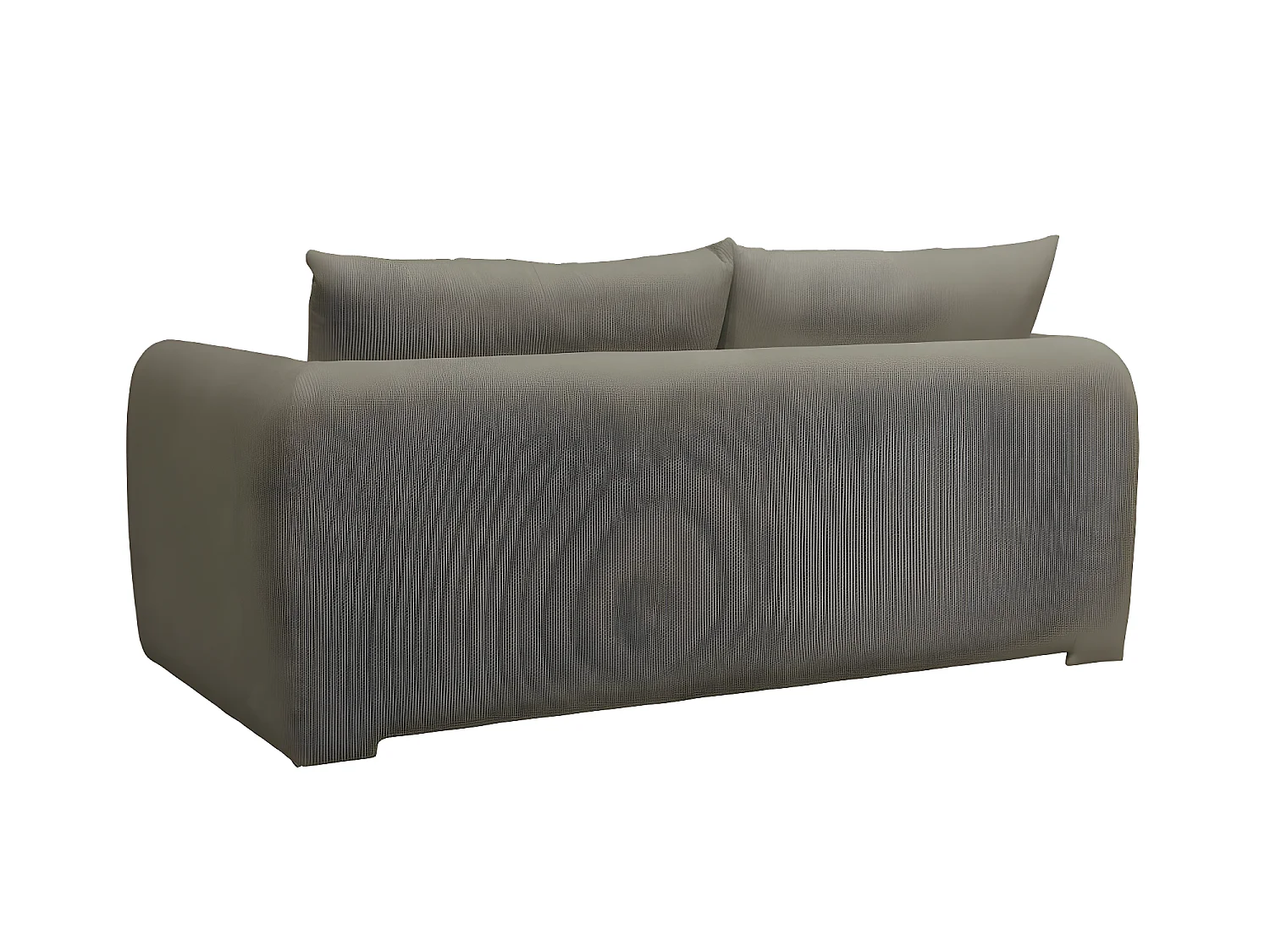 Wiame - Canapé 2,5 places en velours côtelé : Couleur - Vert kaki