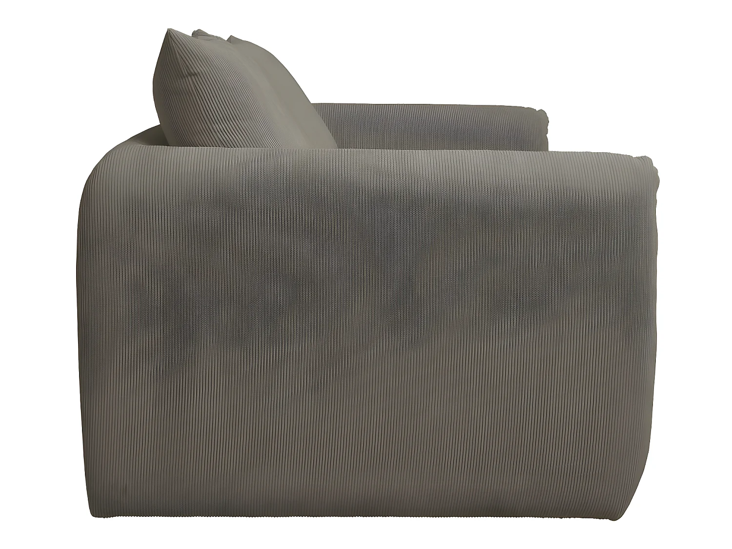 Wiame - Canapé 2,5 places en velours côtelé : Couleur - Vert kaki