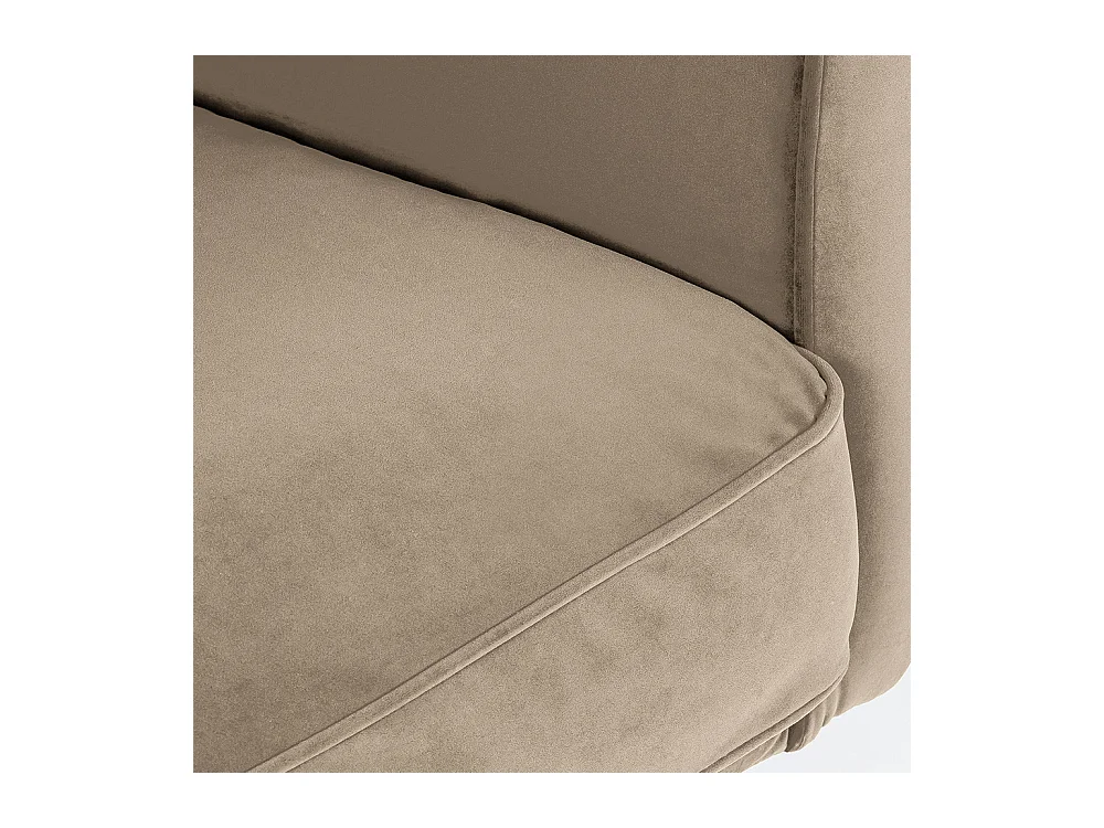 Winsen - Canapé 4 places en velours pieds droits en métal - Beige