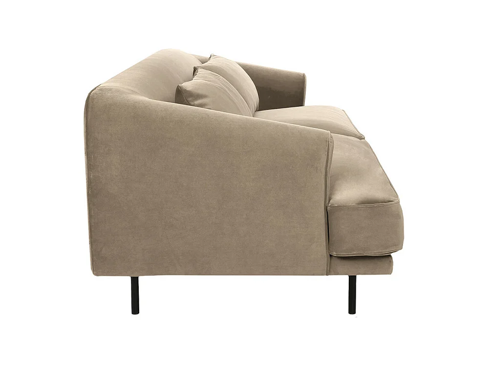 Winsen - Canapé 4 places en velours pieds droits en métal - Beige