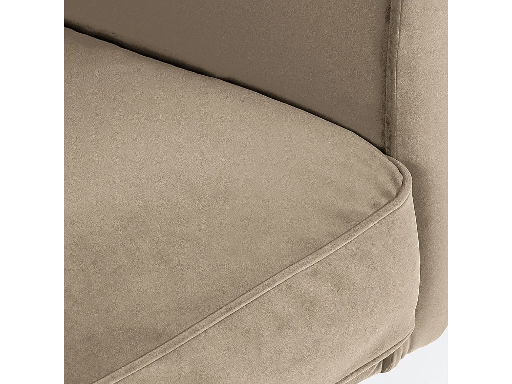 Winsen - Canapé 4 places en velours pieds droits en métal - Beige