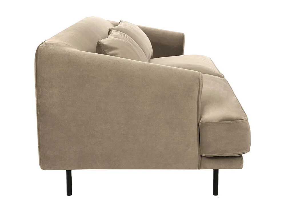Winsen - Canapé 4 places en velours pieds droits en métal - Beige