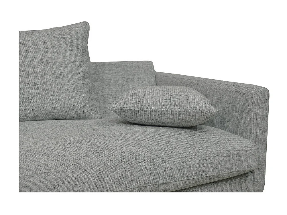 Villabon - Canapé 4 places en tissu pieds épingles noirs - Gris