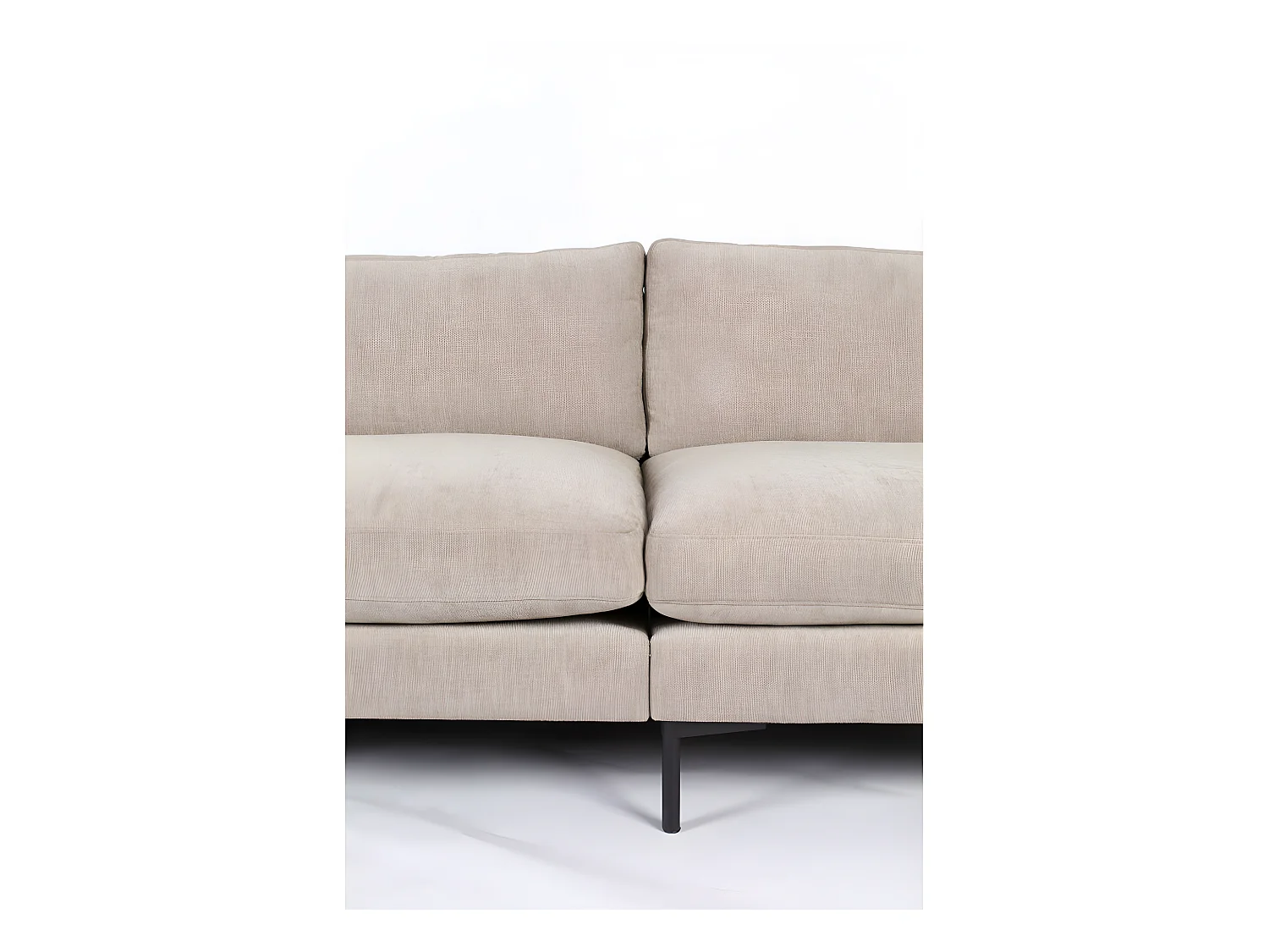 Summer - Canapé droit 5 places en tissu et pieds en métal - Beige