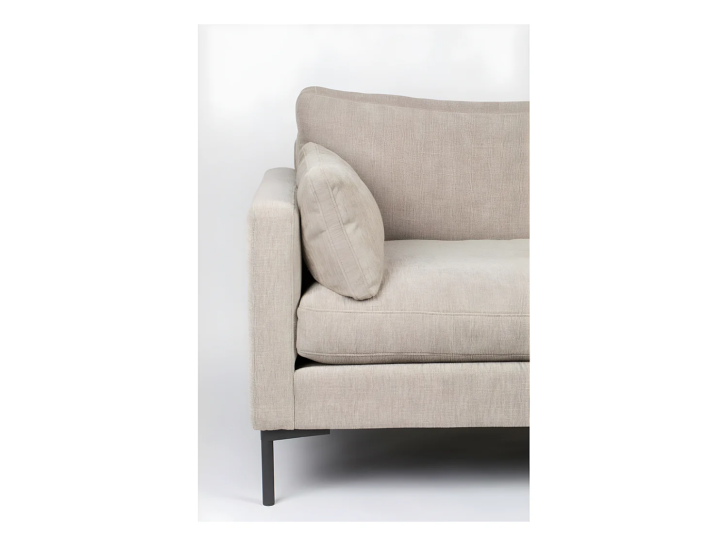 Summer - Canapé droit 5 places en tissu et pieds en métal - Beige