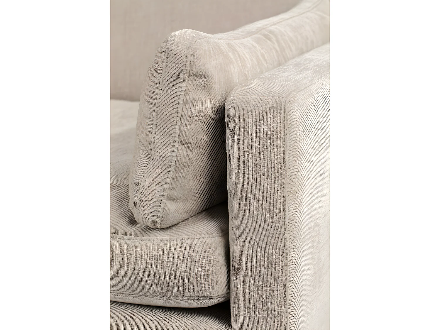 Summer - Canapé droit 5 places en tissu et pieds en métal - Beige