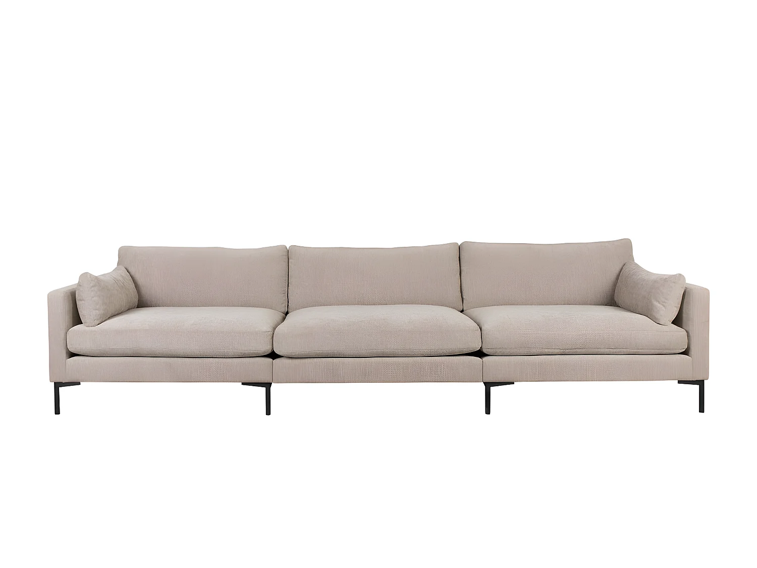 Summer - Canapé droit 5 places en tissu et pieds en métal - Beige