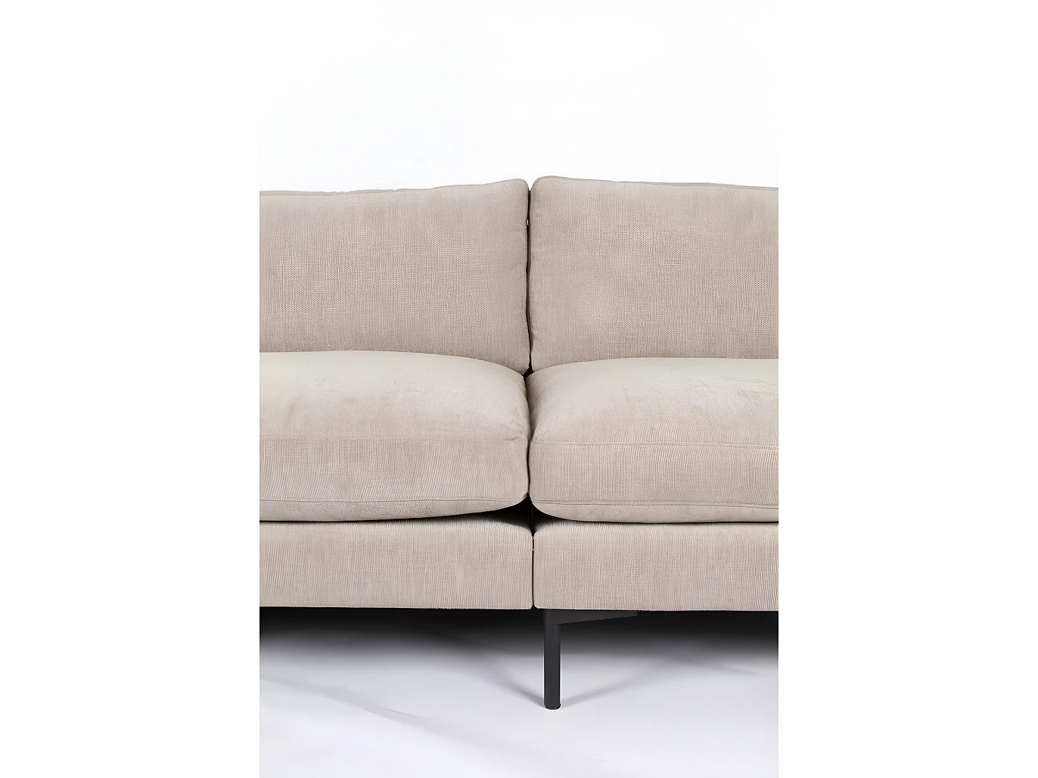 Summer - Canapé droit 5 places en tissu et pieds en métal - Beige