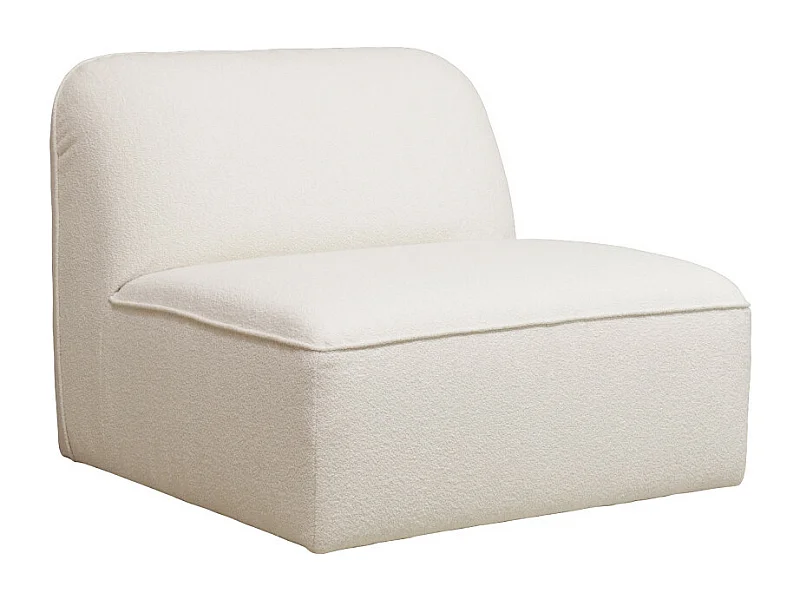 Noor - Chauffeuse pour canapé modulable en tissu bouclette - Écru