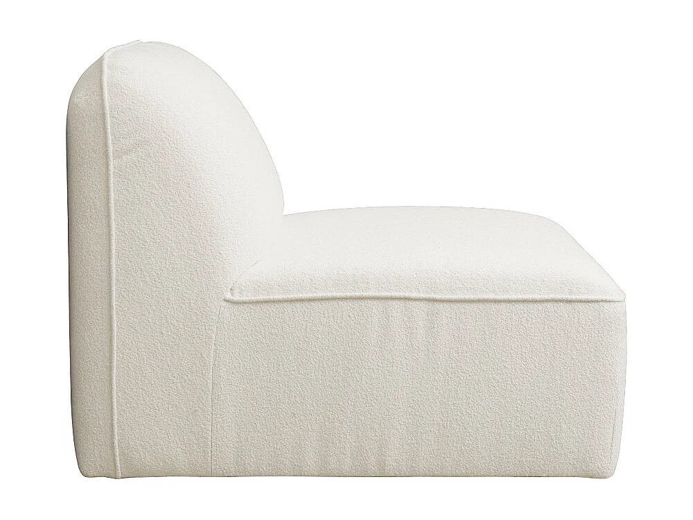 Noor - Chauffeuse pour canapé modulable en tissu bouclette - Écru