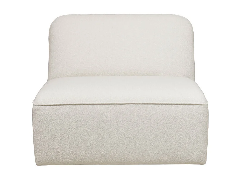 Noor - Chauffeuse pour canapé modulable en tissu bouclette - Écru