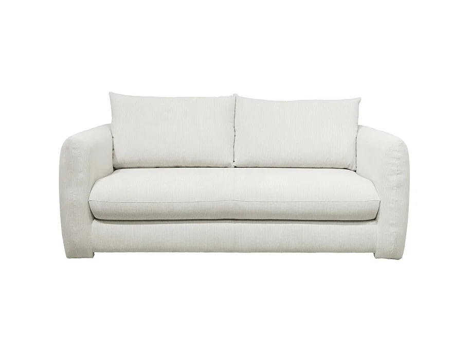 Wiame - Canapé 2,5 places en velours côtelé - Ecru
