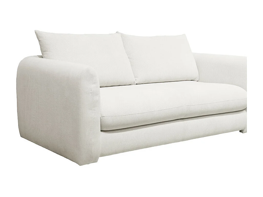 Wiame - Canapé 2,5 places en velours côtelé - Ecru