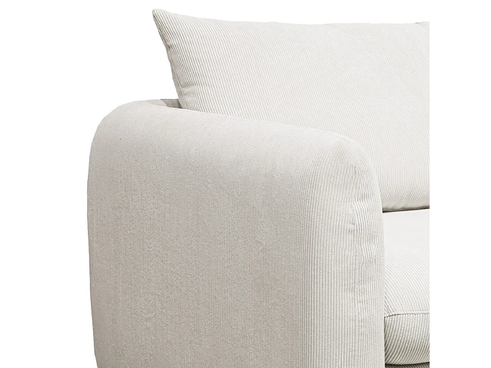 Wiame - Canapé 2,5 places en velours côtelé - Ecru