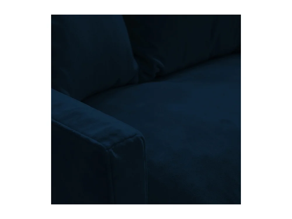 Villabon - Canapé 3 places en velours pieds épingles noirs - Bleu marine