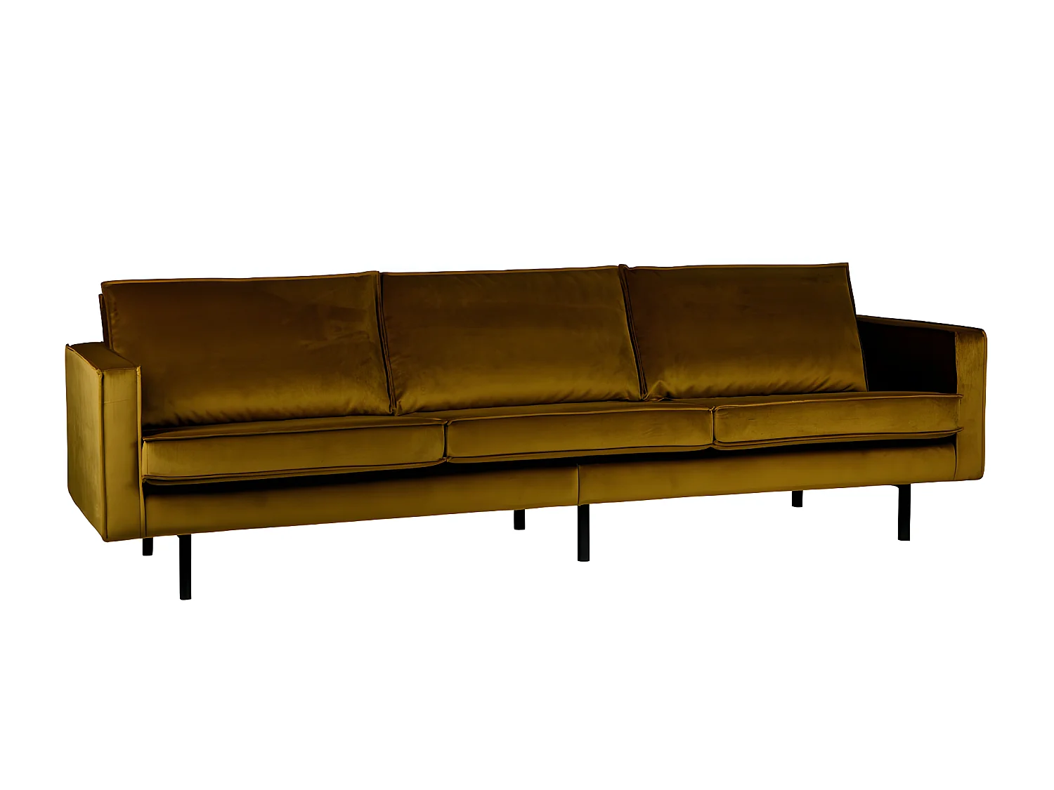 Bronco - Grand canapé 4 places vintage velours - Bronze