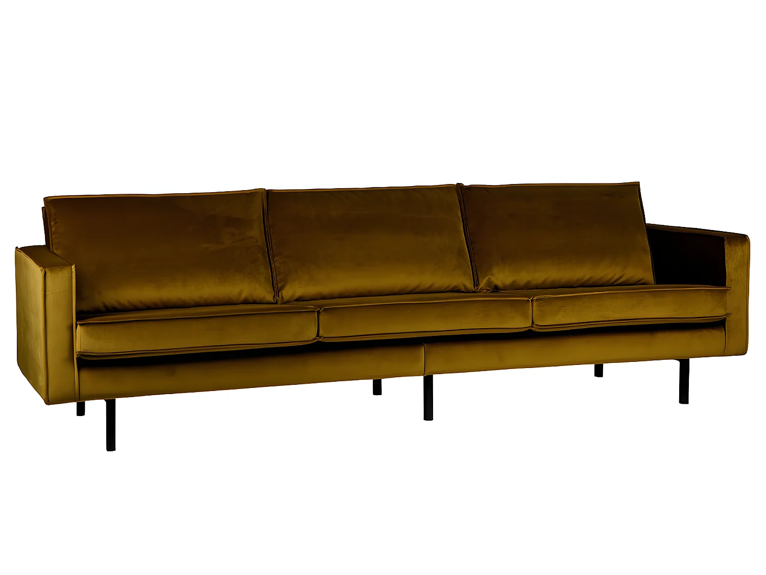 Bronco - Grand canapé 4 places vintage velours - Bronze