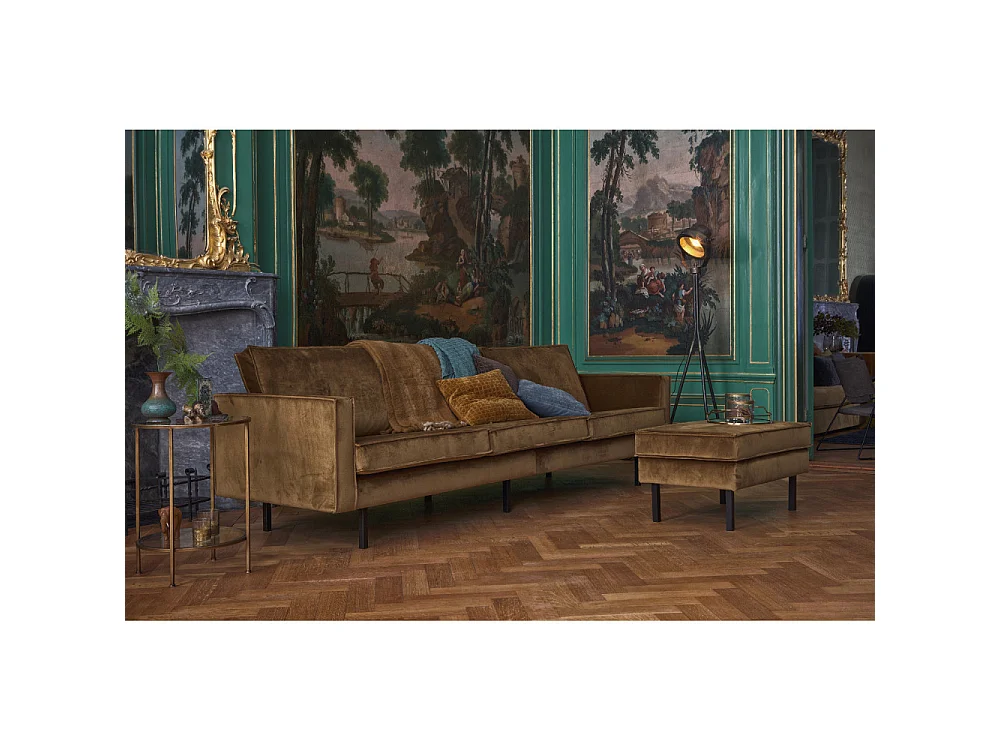 Bronco - Grand canapé 4 places vintage velours - Bronze