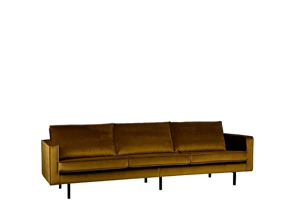 Bronco - Grand canapé 4 places vintage velours - Bronze