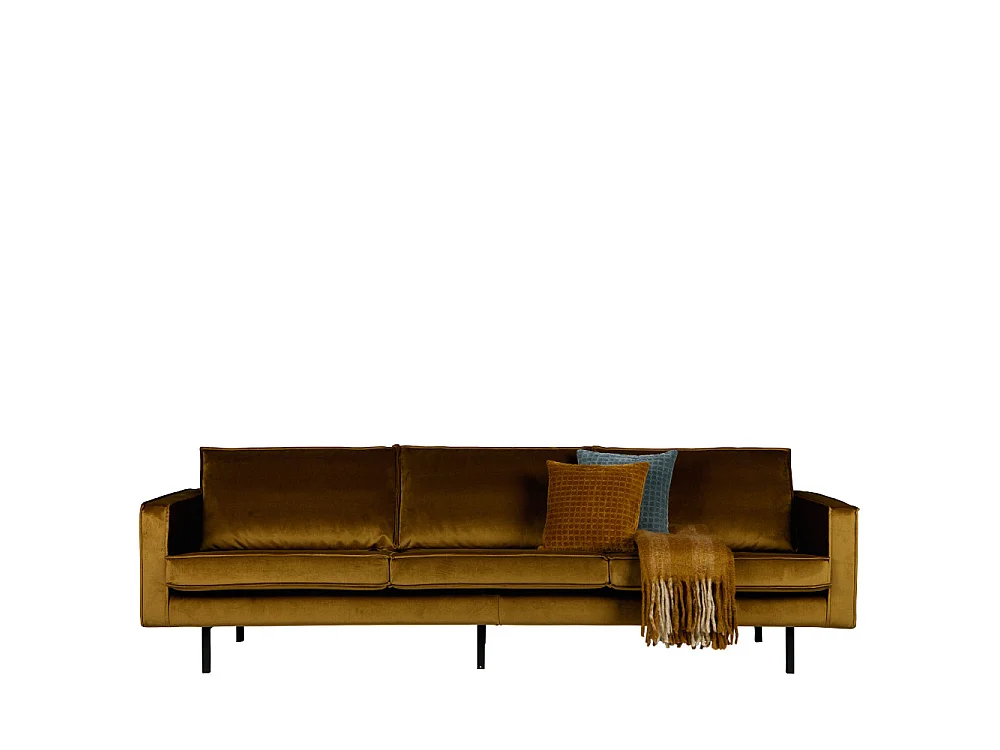 Bronco - Grand canapé 4 places vintage velours - Bronze