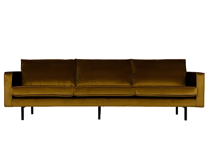 Bronco - Grand canapé 4 places vintage velours - Bronze