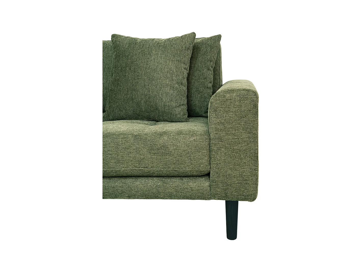 Lido - Canapé d'angle gauche en tissu pieds noirs L290cm - Couleur - Vert olive