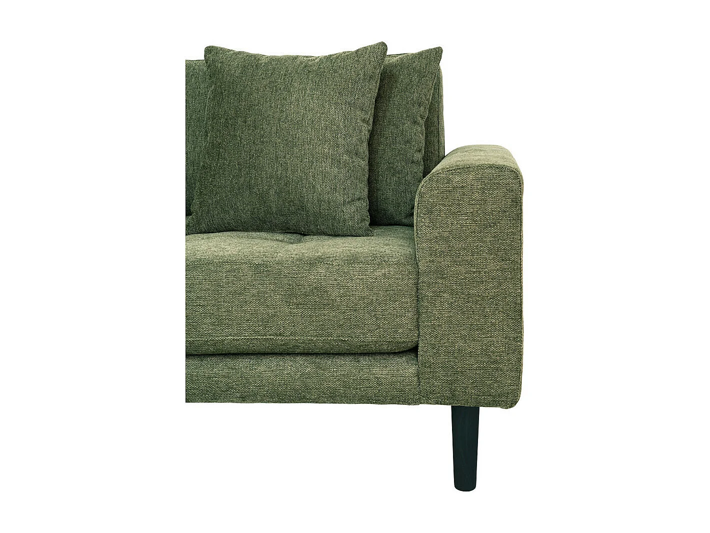 Lido bank bank met chaise longue links gericht 4 kussens groen.