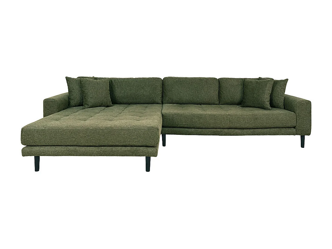 Lido canapé canapé chaise longue tourné vers la gauche 4 coussins vert.