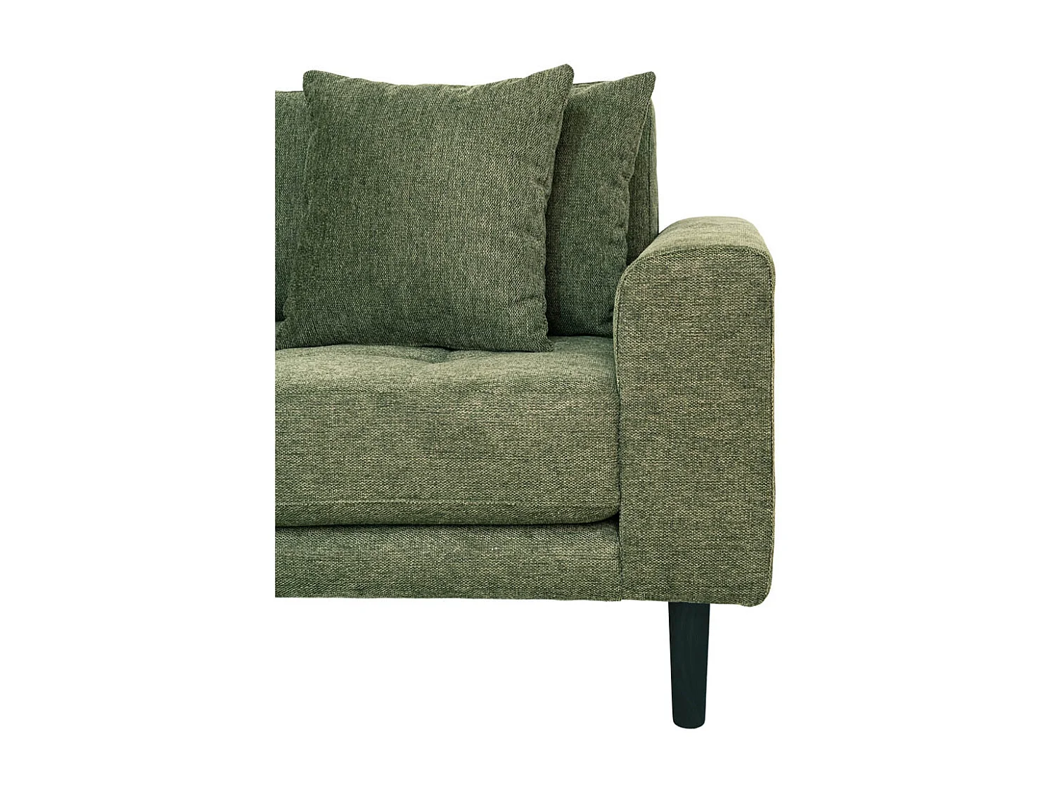 Lido canapé canapé chaise longue tourné vers la gauche 4 coussins vert.
