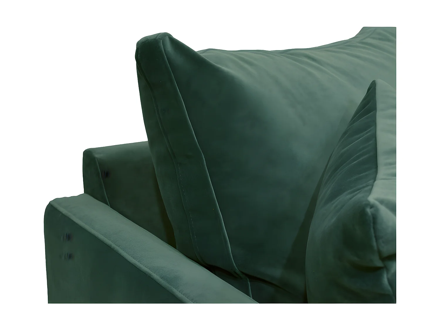 Villabon - Canapé 3 places en velours pieds épingles noirs - vert eucalyptus